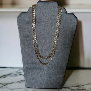 Gold chain necklace layered​​